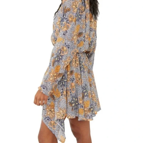 Free People | Teegan Sky Combo Floral Print V-Neck Long Sleeve - Picture 3 of 5